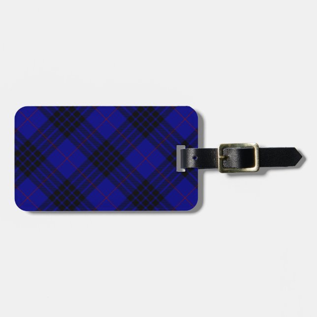 MacKay Tartan Blau kariert Gepäckanhänger (Vorderseite horizontal)