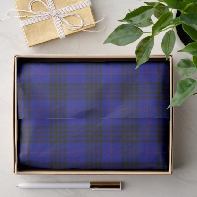 MacKay Tartan Blau kariert Seidenpapier (Geschenk)