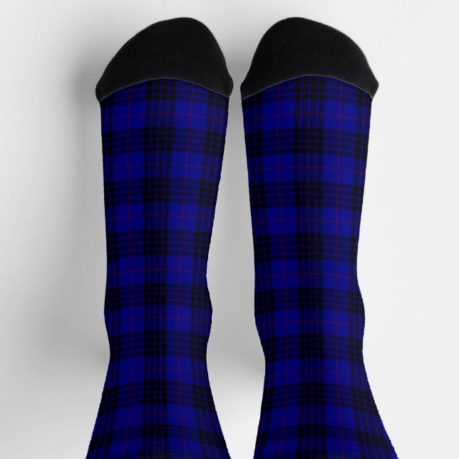 MacKay Tartan Blau kariert Socken (Oben)