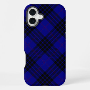 MacKay-Tartan blau-schwarzes Karo iPhone 16 Plus Hülle