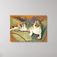 Macke - Katze auf dem grünen Kissen
