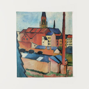 Macke - St. Mary's with Houses and Chimney (Bonn) Wandteppich