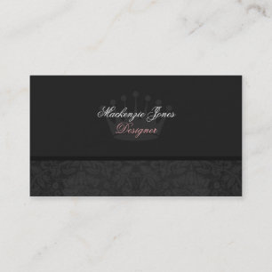 Mackenzie #3 Black Damask Chic Business Card Visitenkarte