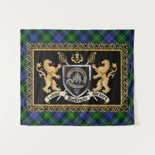 MacKenzie Clan Abzeichen & Motto w/Lions Wandteppich