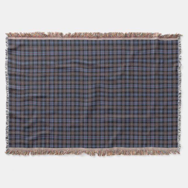 Mackenzie Clan Brown and Blue Reproduction Tartan Decke (Vorderseite)