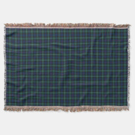 Mackenzie Clan Royal Blue und Forest Green Tartan Decke