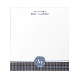Mackenzie Clan Weathered Tartan Monogram Note Pad Notizblock