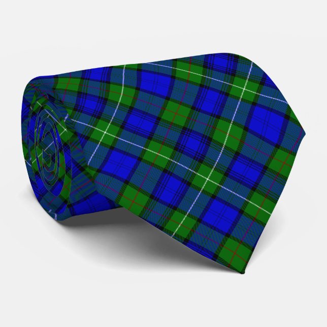 MacKenzie tartan blau kariert Krawatte (Gerollt)