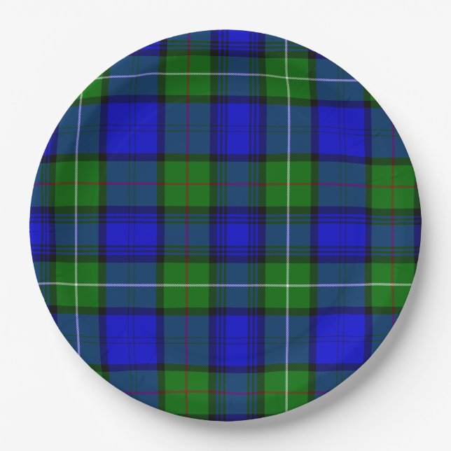 MacKenzie tartan blau kariert Pappteller (Vorderseite)