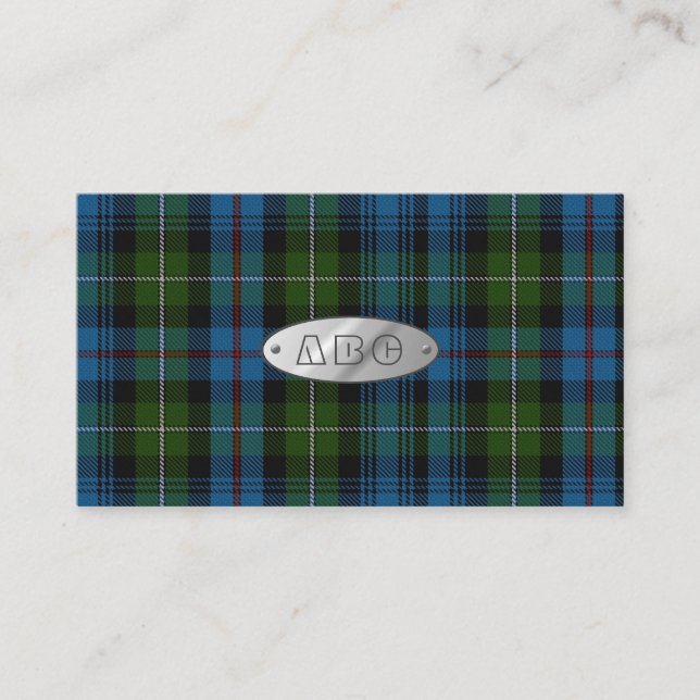 MacKenzie Tartan Monogram Business Cards Visitenkarte (Vorderseite)