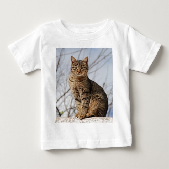Mackerel Tabby Cat Baby T-shirt (Vorderseite)