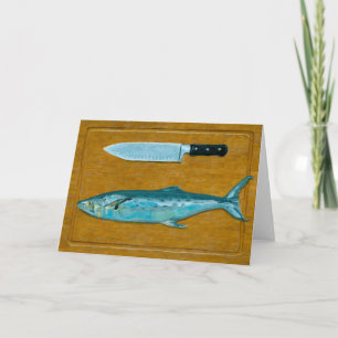 Mackerel und Messer Faltkarte Karte