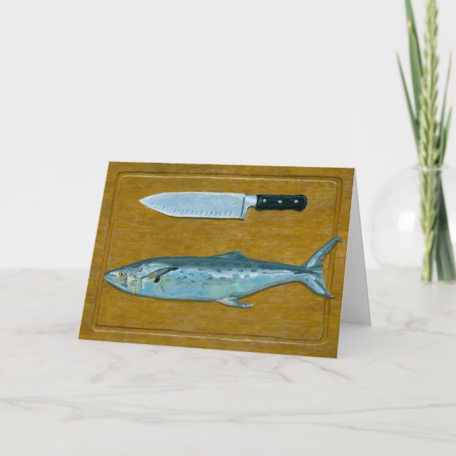 Mackerel und Messer Faltkarte Karte (Vorderseite)