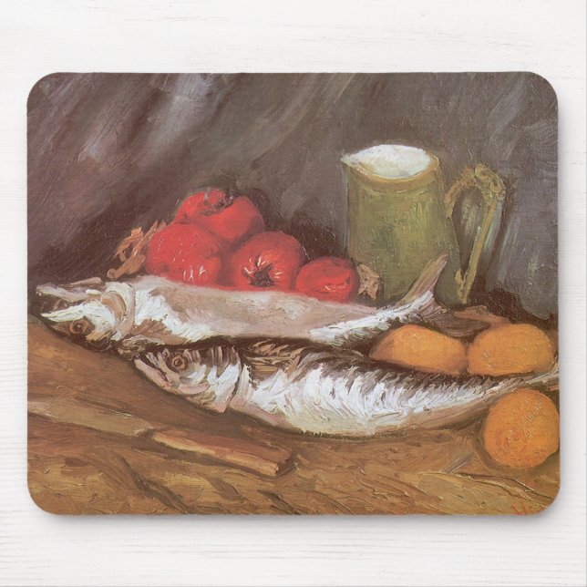 Mackerels, Lemons and Tomatoes by Vincent van Gogh Mousepad (Vorne)