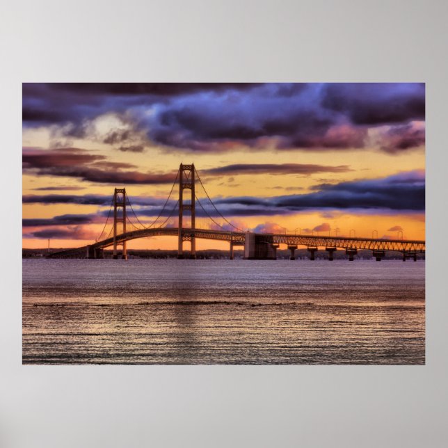 Mackinac Bridge #1155 Gold Poster (Vorne)