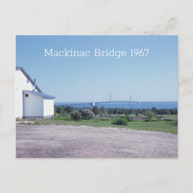 Mackinac Bridge 1967 Retro Postkarte (Vorderseite)