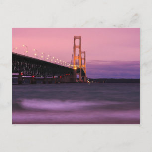 Mackinac Bridge Dusk Postkarte