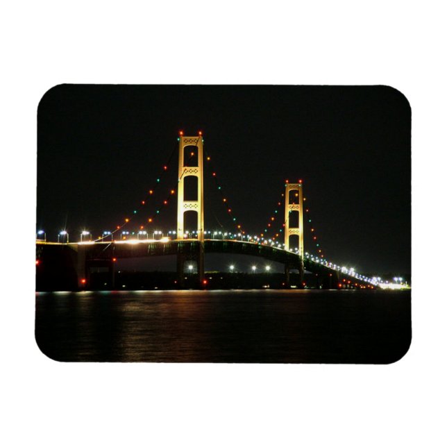 Mackinac Bridge Foto Magnet (Horizontal)