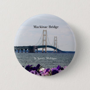 Mackinac Bridge Frühjahr St. Ignace Federknopf Button