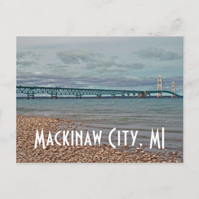 Mackinac Bridge Mackinaw City, carte postale MI (Devant)