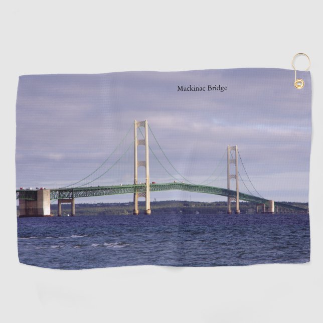Mackinac Bridge Mackinaw City Golf Handtuch (Horizontal)