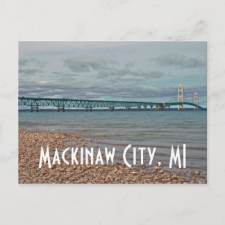 Mackinac Bridge Mackinaw City, MI Postcard Postkarte