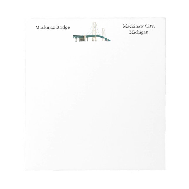 Mackinac Bridge Mackinaw City notepad Notizblock (Vorderseite)