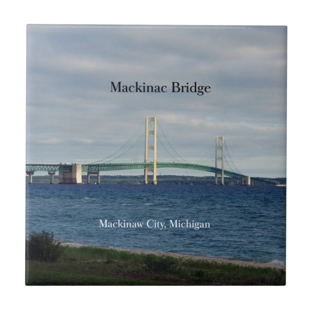Mackinac Bridge Mackinaw Stadtfliese Fliese (Vorderseite)