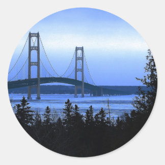Mackinac Bridge Runder Aufkleber