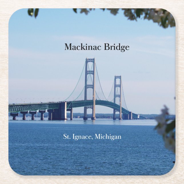 Mackinac Bridge St. Ignace Paper Untersetzer (Vorderseite)