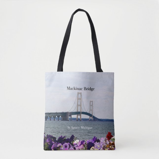 Mackinac Bridge St. Ignace Quelle überall in der T Tasche (Vorderseite)