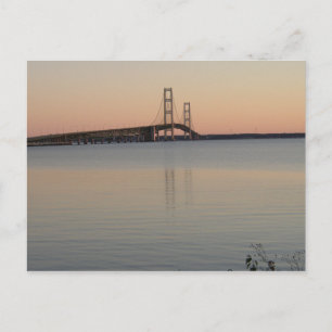 Mackinac Bridge Sunset, Michigan Postkarte