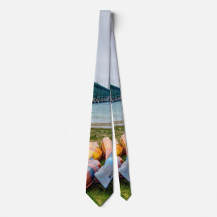 Mackinac Bridge und Canoes Neck Tie Krawatte