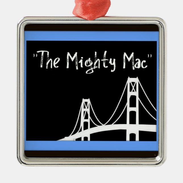 Mackinac Bridge Weihnachten Silbernes Ornament (Vorne)