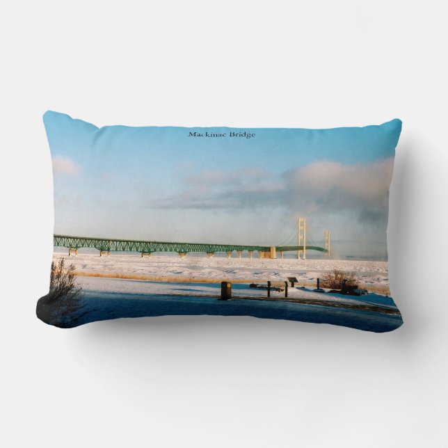 Mackinac Bridge Winter Lendenkissen (Vorderseite)