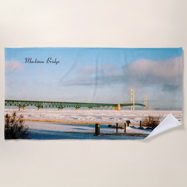 Mackinac Bridge Winterhandtuch Strandtuch (Vorderseite)