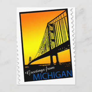 Mackinac Brige Grüße von Michigan! Postkarte