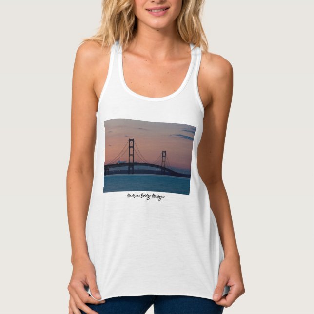 Mackinac-Brücke am Ufer Tank Top (Vorderseite)
