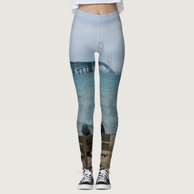 Mackinac-Brücke anzeigen Leggings (Vorderseite)