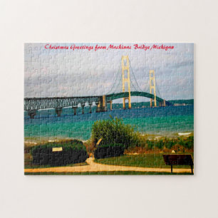 Mackinac-Brücke Michigan. Weihnachtsgrüße