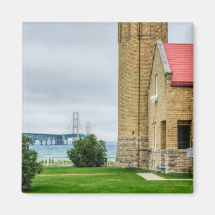 Mackinac-Brücke und Leuchtturm Magnet