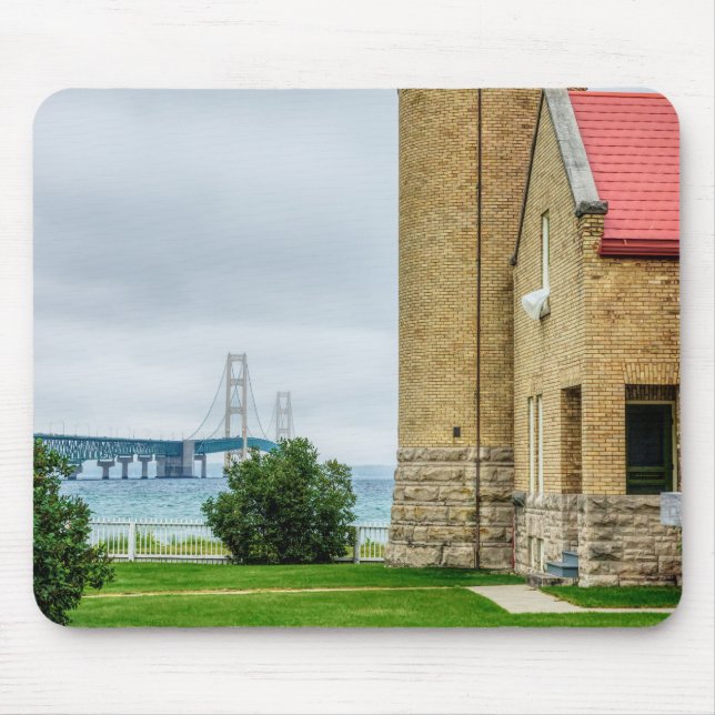 Mackinac-Brücke und Leuchtturm Mousepad (Vorne)
