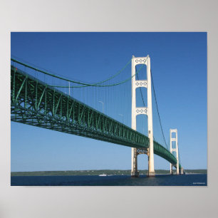 Mackinac Brücke von den Straßen Poster
