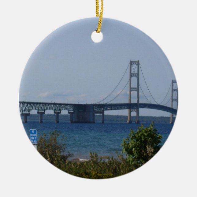 Mackinac Brücken-Verzierung Keramikornament (Vorne)