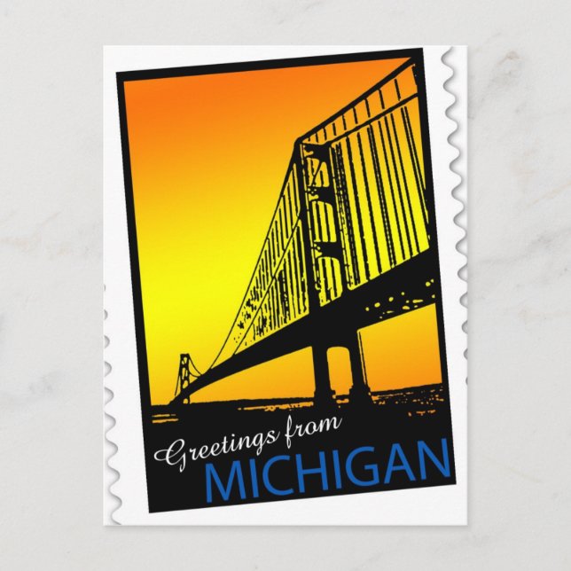 Mackinac Brückenpostkarte Postkarte (Vorderseite)