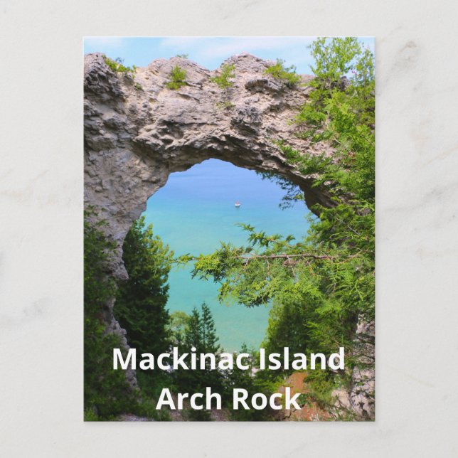 Mackinac Island Arch Rock Postkarte (Vorderseite)