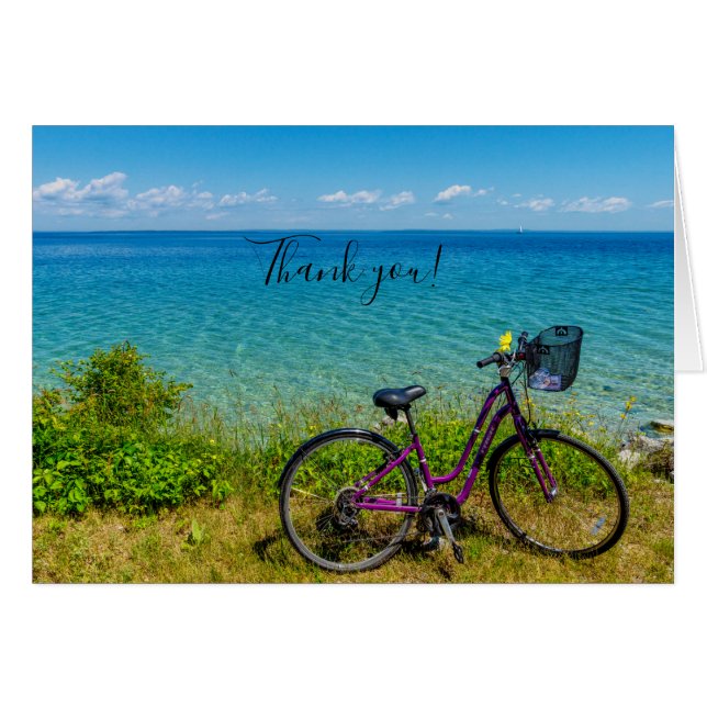 Mackinac Island Bike Danke Karte (Vorderseite (Horizontal))