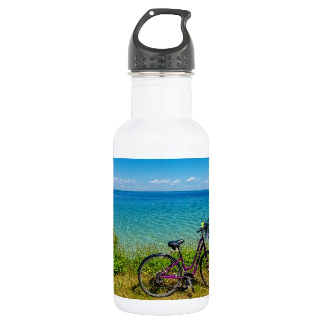 Mackinac Island Bike Edelstahlflasche (Vorderseite)