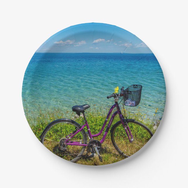 Mackinac Island Bike Pappteller (Vorderseite)