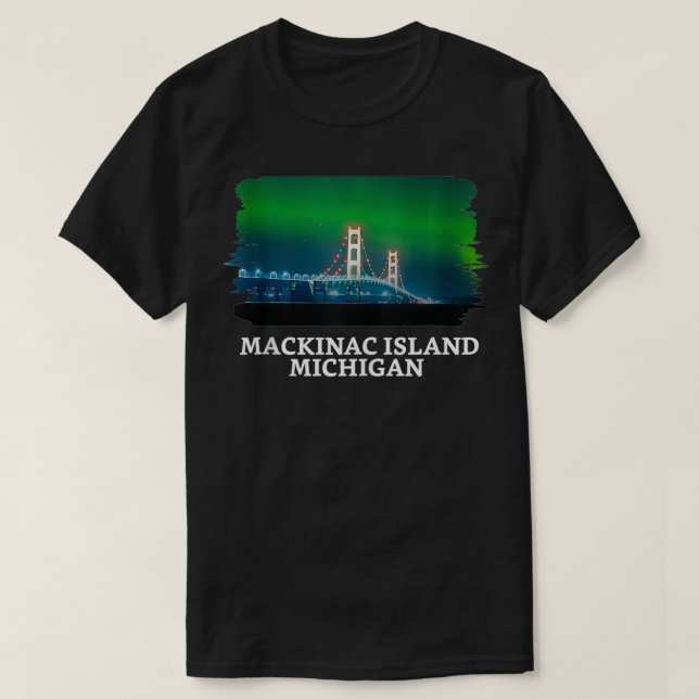 Mackinac Island Bridge Michigan Great Lakes Huron  T-Shirt (Design vorne)